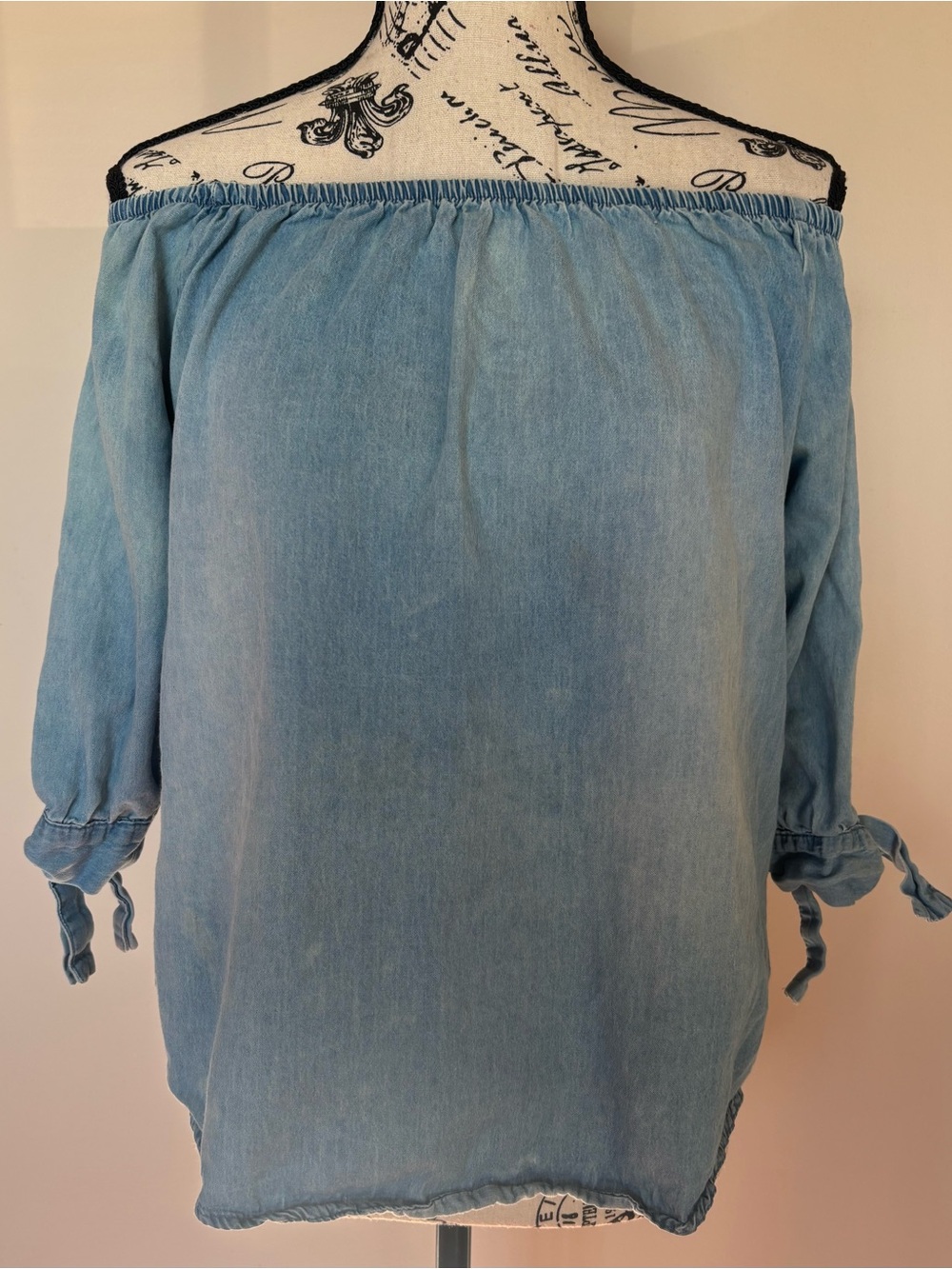 Light Blue denim Off-Shoulder Women's Top size medium